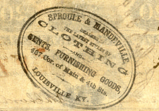 Stamp on back of $20 Jonesboro G-356